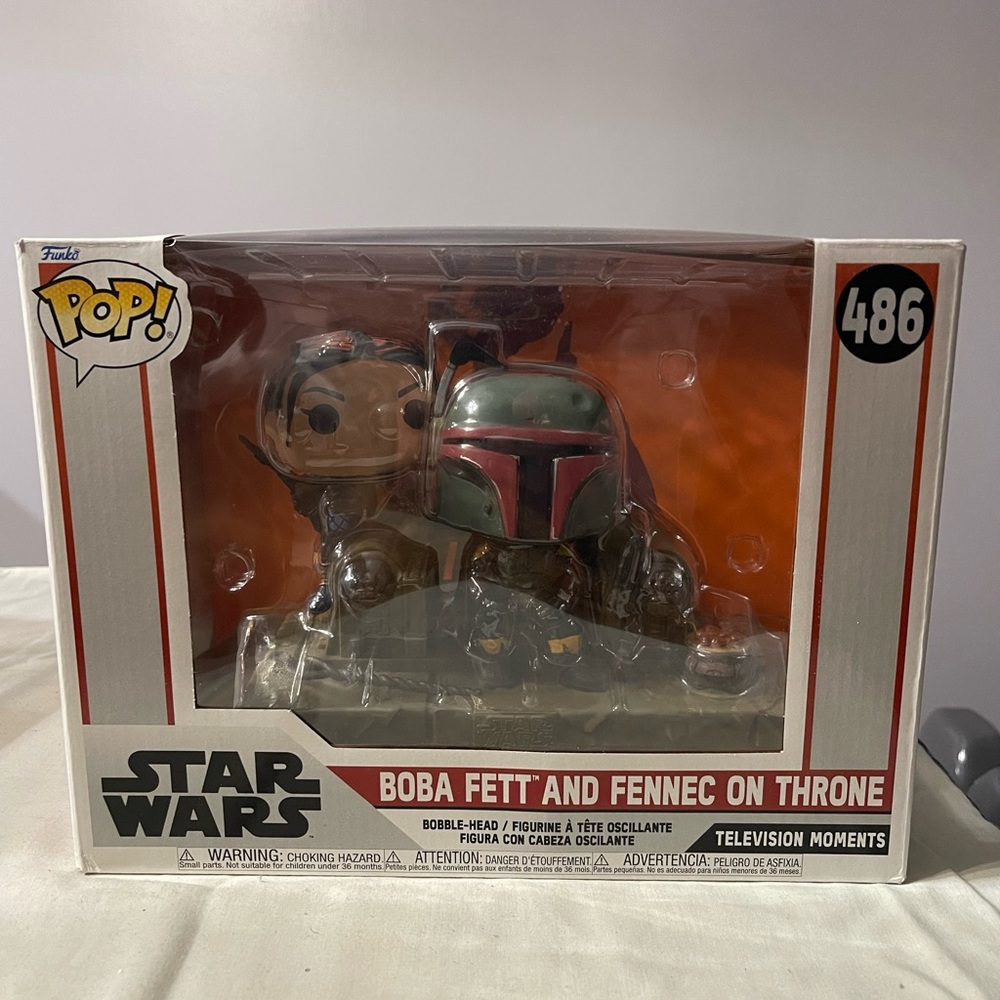 Star Wars 
Funko Pops 
Boba Fett and Fenner on Throne #486